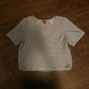 NWT Bongo black and white striped crop top